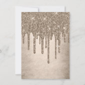 Dripping Taupe Glitter | Champagne Melt Afstuderen Kaart (Achterkant)
