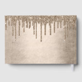 Dripping Taupe Glitter | Champagne Sweet Sixteen Gastenboek (Achterkant)
