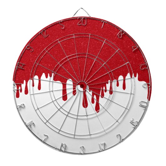 Dripping Tomato Red & White Dartboard Dartbord (Voorkant)
