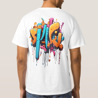 Dripping "typografie kunst" woorden, graffiti kuns t-shirt