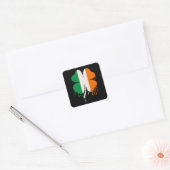 Dripping vier blad klaver Ierse vlag Vierkante Sticker (Envelop)