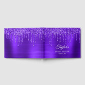 Dripping Violet Paarse Glitter Glam Sweet 16 Gastenboek (Volledig)