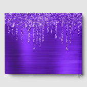 Dripping Violet Paarse Glitter Glam Sweet 16 Gastenboek (Achterkant)
