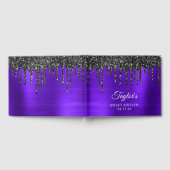 Dripping zwart Glitter Violet Glam Sweet 16 Gastenboek (Volledig)