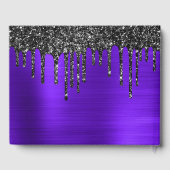 Dripping zwart Glitter Violet Glam Sweet 16 Gastenboek (Achterkant)