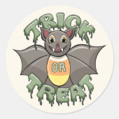 Drippy Bat “Trick Or Treat” Sticker (Voorkant)