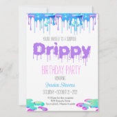 Drippy Birthday Invitation Kaart (Voorkant)