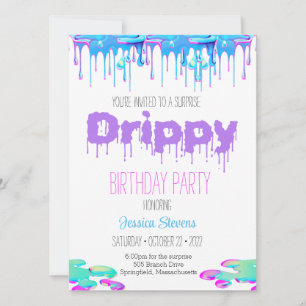 Drippy Birthday Invitation Kaart