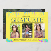 Drippy Drippy Driving Holographic Photo Afstuderen Kaart (Voorkant / Achterkant)