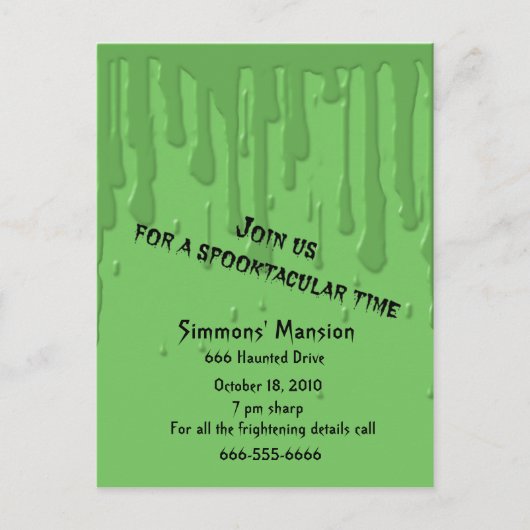 Drippy Slime-uitnodigingen Uitnodiging Briefkaart (Voorkant)