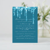 Drips Blue Blauwgroen Glitter Bridal Sweet 16th Kaart (Staand voorkant)