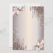 Drips Brunch & Bubbly Rose Gold Bruiloftsfeestje Kaart (Achterkant)