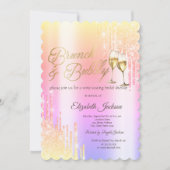Drips Glass Brunch & Bubbly Ombre Vrijgezellenfees Kaart (Voorkant)