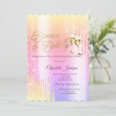 Drips Glass Brunch & Bubbly Ombre Vrijgezellenfees Kaart (Staand voorkant)