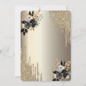 Drips Glass Zwarte Rozen Champagne Brunch & Bubbel Kaart (Achterkant)