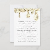 Drips Gold Glitter Bridal Sweet 16th White Kaart (Voorkant)