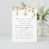 Drips Gold Glitter Bridal Sweet 16th White Kaart (Staand voorkant)