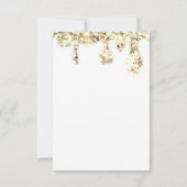 Drips Gold Glitter Bridal Sweet 16th White Kaart (Achterkant)