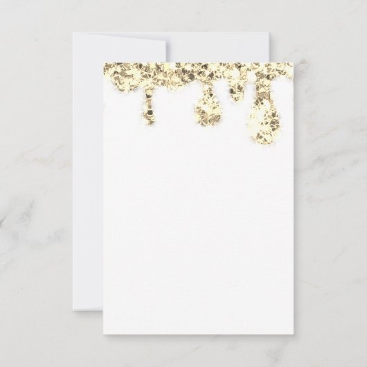 Drips Gold Glitter Bridal Sweet 16th White Kaart