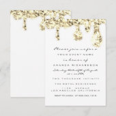 Drips Gold Glitter Bridal Sweet 16th White Kaart (Voorkant / Achterkant)