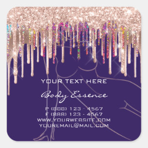 Drips Lichaam vormende zeep Balm Cosmetisch Blauw  Vierkante Sticker