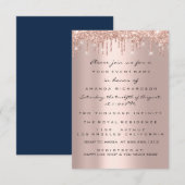 Drips Roos Navy Vrijgezellenfeest Birthaday Party Kaart (Voorkant / Achterkant)