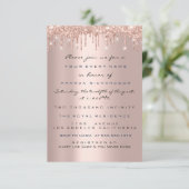 Drips Roos Navy Vrijgezellenfeest Sweet 16th Kaart (Staand voorkant)