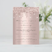 Drips Rose Goud Bruiloft Zoete 16e Kaart (Staand voorkant)