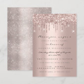Drips Rose Goud Bruiloft Zoete 16e Kaart (Voorkant / Achterkant)