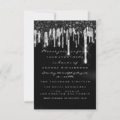 Drips Silver Black Bridal Sweet 16th Wedding Kaart (Voorkant)