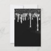 Drips Silver Black Bridal Sweet 16th Wedding Kaart (Achterkant)