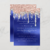 Drips Silver Blue Bridal Sweet 16th Wedding Kaart (Voorkant / Achterkant)