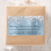 Drips Silver Bridal Sweet 16th Quinceanera Blue Etiket (Insitu)