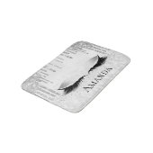 Drips Zilveren Ogen Glitter Naam Monogram Grijs Badmat (Gekanteld)