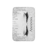 Drips Zilveren Ogen Glitter Naam Monogram Grijs Badmat (Voorkant Verticaal)