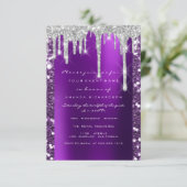 Dript Royal Paars Vrijgezellenfeest Sweet 16th Kaart (Staand voorkant)