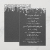 Dript Silver Paper Kraft Bridal Wedding Sweet 16th Kaart (Voorkant / Achterkant)