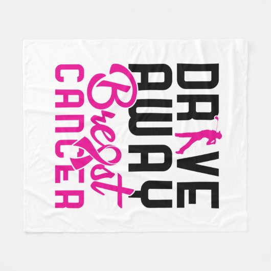 Drive Away Breast Cancer Golfing Golfer Fleece Deken (Voorkant (Horizontaal))