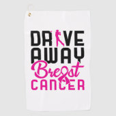 Drive Away Breast Cancer Golfing Golfer Golfhanddoek (Voorkant)