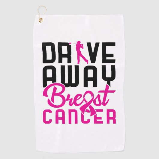 Drive Away Breast Cancer Golfing Golfer Golfhanddoek (Voorkant)