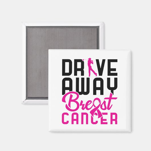 Drive Away Breast Cancer Golfing Golfer Magneet (Voorkant / Achterkant)