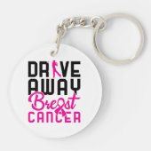 Drive Away Breast Cancer Golfing Golfer Sleutelhanger (Achterkant)