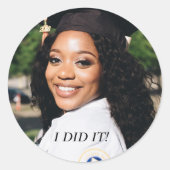 Drive-by Afstuderen Celebration Photo Ronde Sticker (Voorkant)