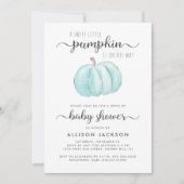 Drive by Baby Boy Shower Blue Pumpkin-Waterverf Kaart (Voorkant)