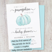 Drive by Baby Boy Shower Blue Pumpkin-Waterverf Kaart