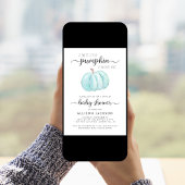 Drive by Baby Boy Shower Blue Pumpkin-Waterverf Kaart