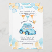 Drive by Baby Boy Shower Invitation Kaart (Voorkant / Achterkant)