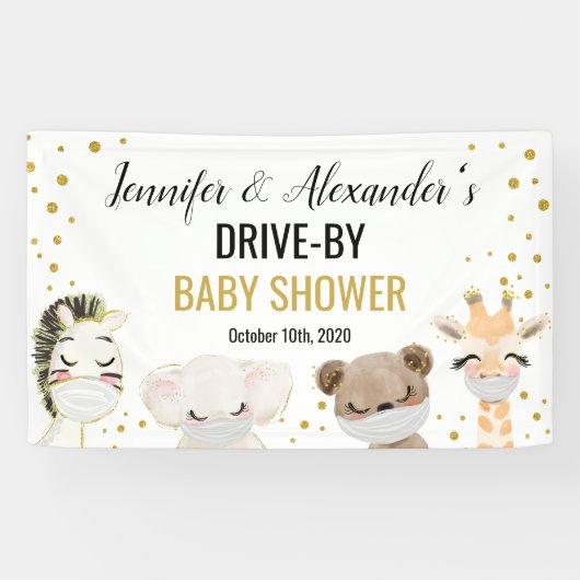 Drive-by Baby shower Banner (Horizontaal)