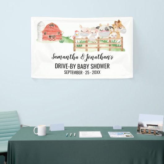 Drive-by Baby shower Boerderij Baby Animals Banner (Beurs)