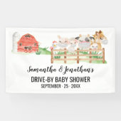 Drive-by Baby shower Boerderij Baby Animals Banner (Horizontaal)